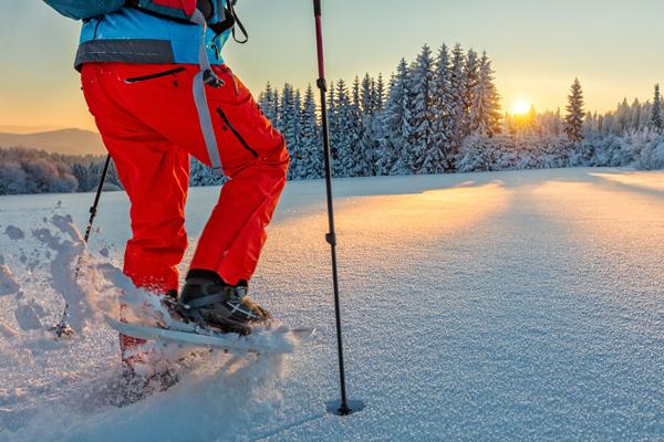 Snowshoeing at Sunset