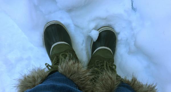 Warm Boots for Hiking to a Waterfall in the Snow