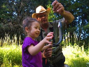 Kids can catch fish during the summer months at Mt Hood